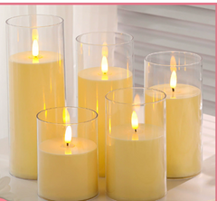 USB Rechargeable LED Pillar Candles