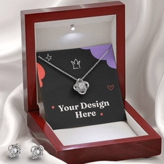 Loveknot Necklace and Earrings Bundle