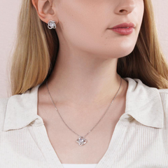 Loveknot Necklace and Earrings Bundle